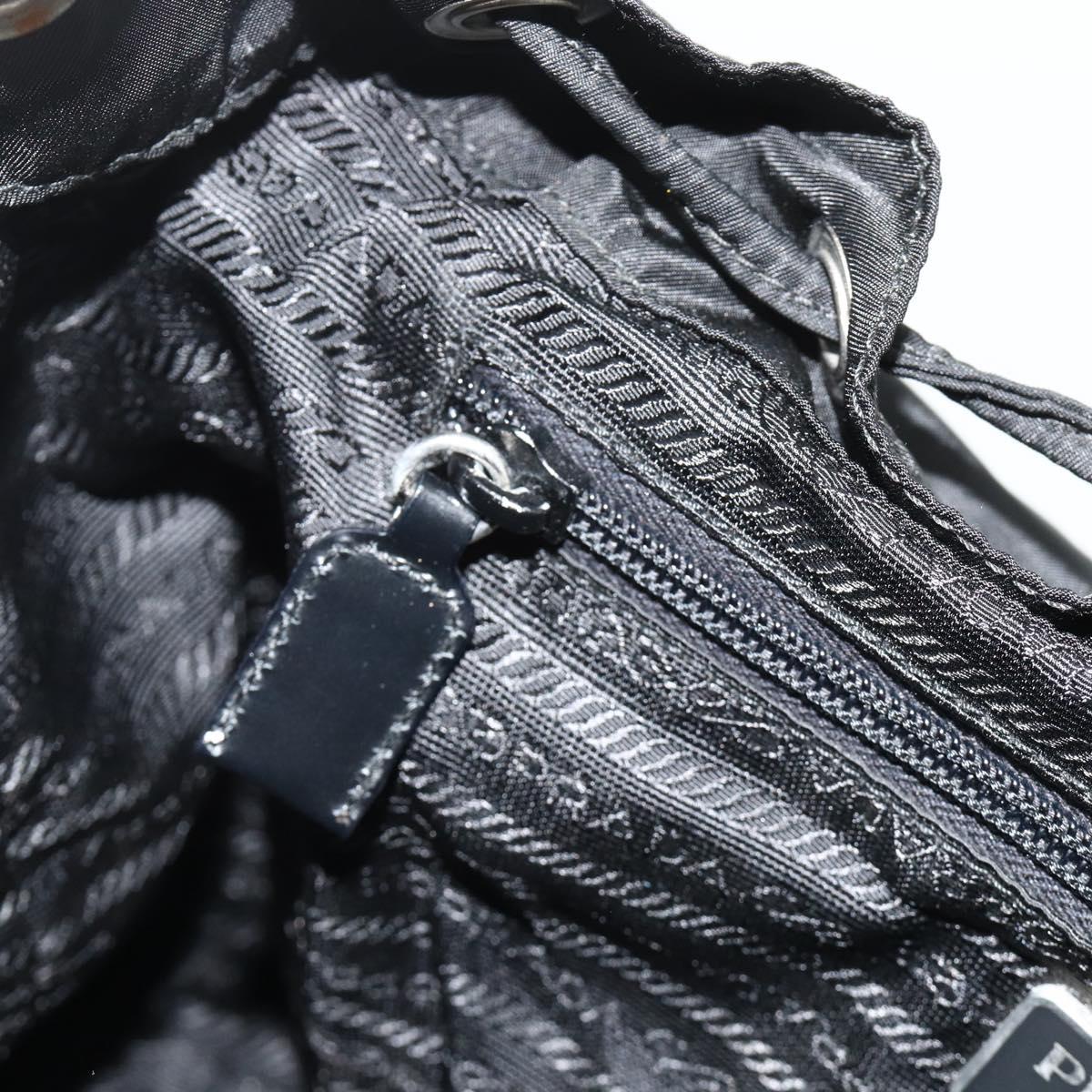 PRADA Backpack Nylon Black Silver Auth bs35153