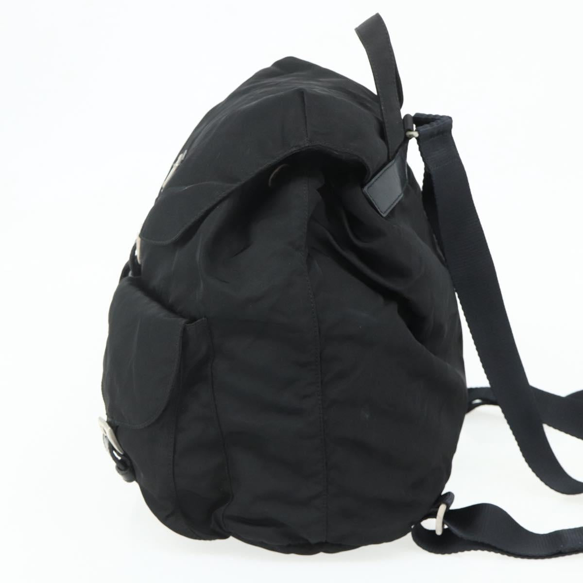 PRADA Backpack Nylon Black Silver Auth bs35153