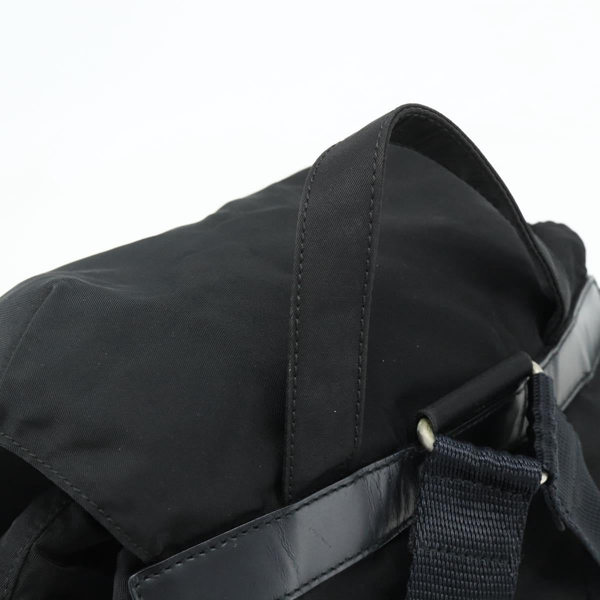 PRADA Backpack Nylon Black Silver Auth bs35153