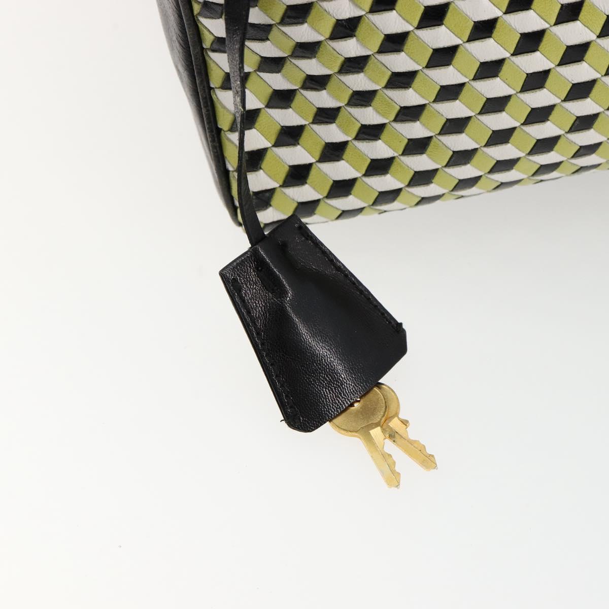 PRADA Shoulder Bag Leather Yellow Gold Auth bs35156