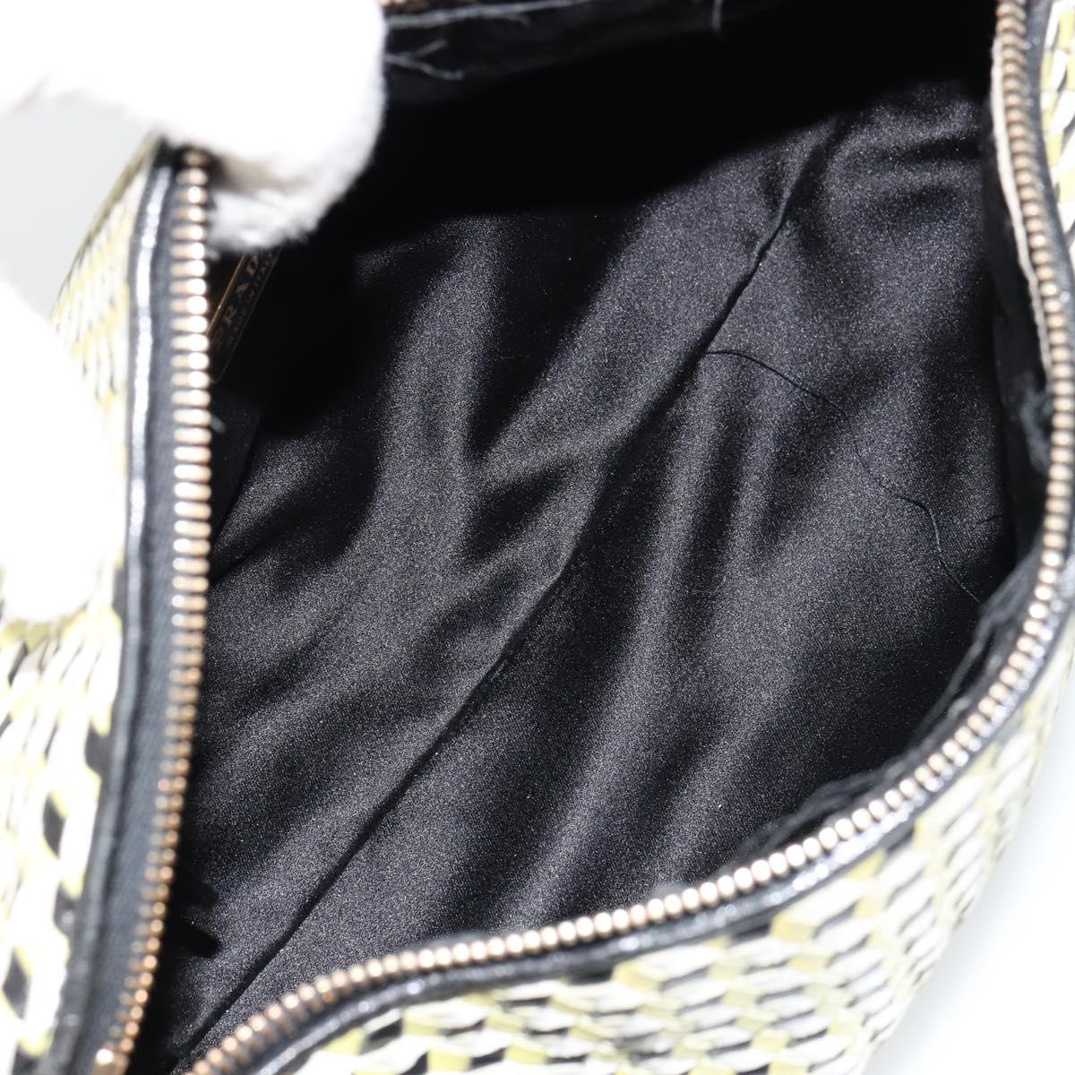 PRADA Shoulder Bag Leather Yellow Gold Auth bs35156
