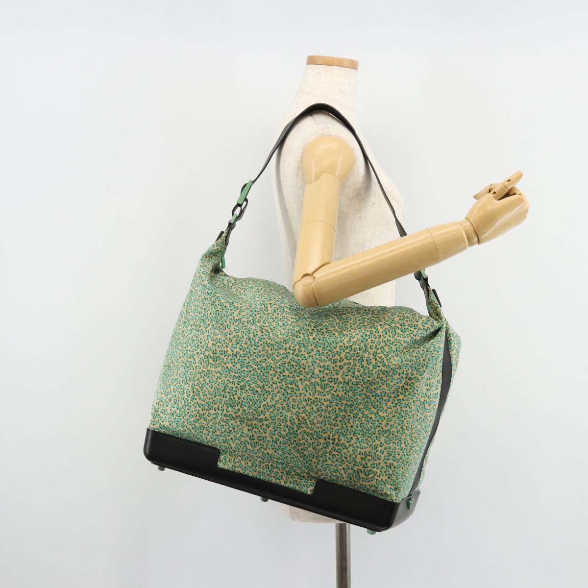 BOTTEGA VENETA Shoulder Bag Nylon Green Auth bs35159