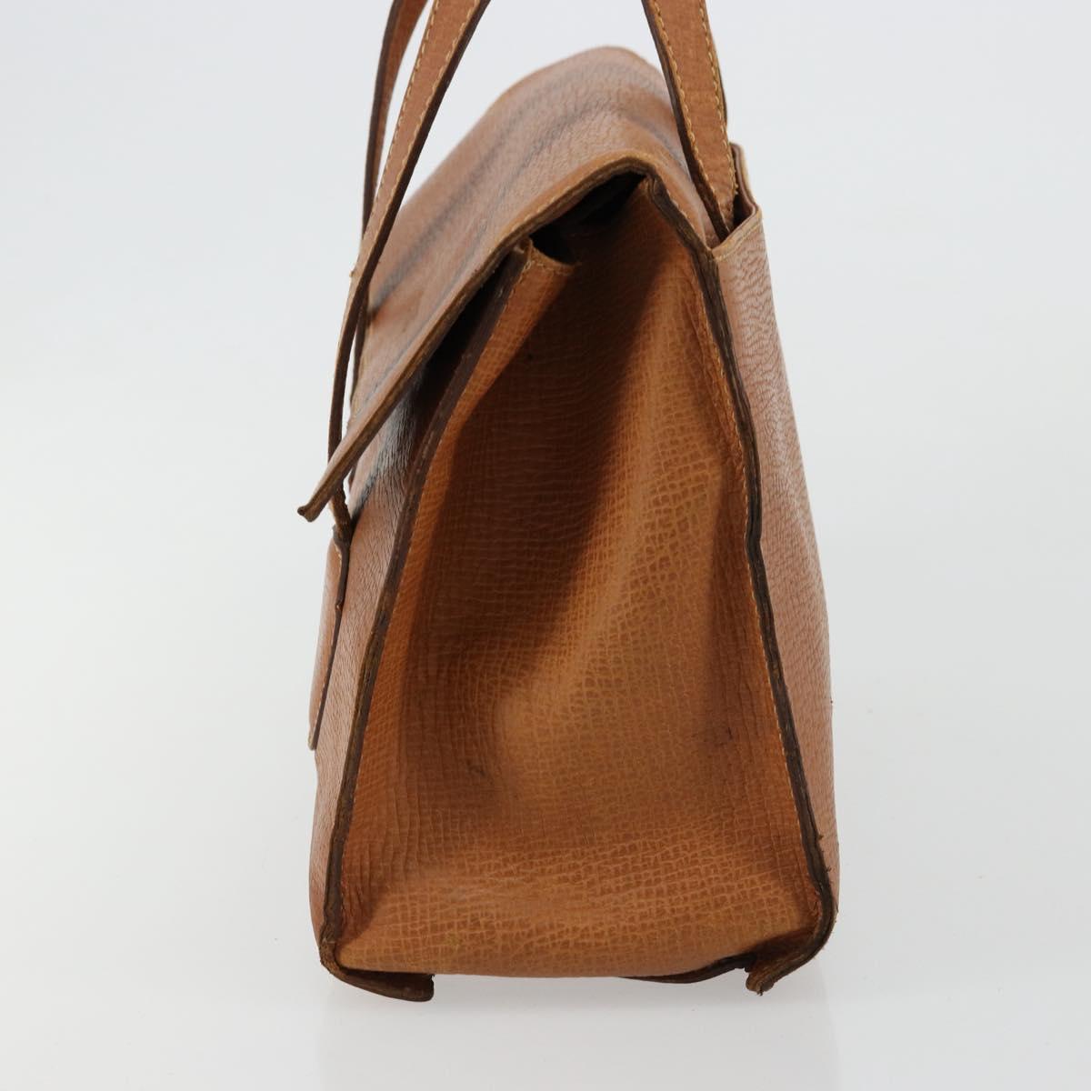 LOEWE Hand Bag Leather Brown Gold Auth bs35163