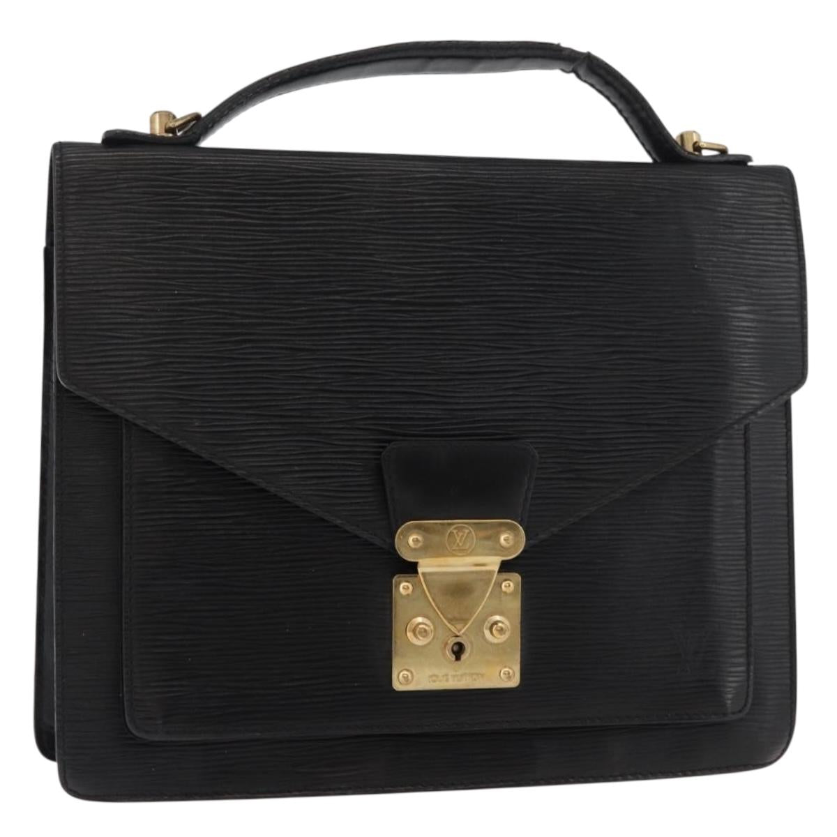 LOUIS VUITTON Epi Monceau 28 Hand Bag Black M52122 LV Auth bs35164