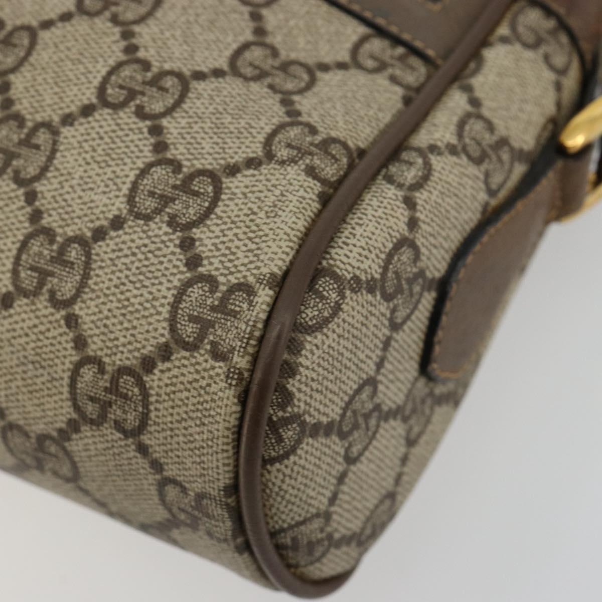 GUCCI GG Supreme Web Sherry Line Bag PVC Beige Gold 98 02 004 Auth bs35165