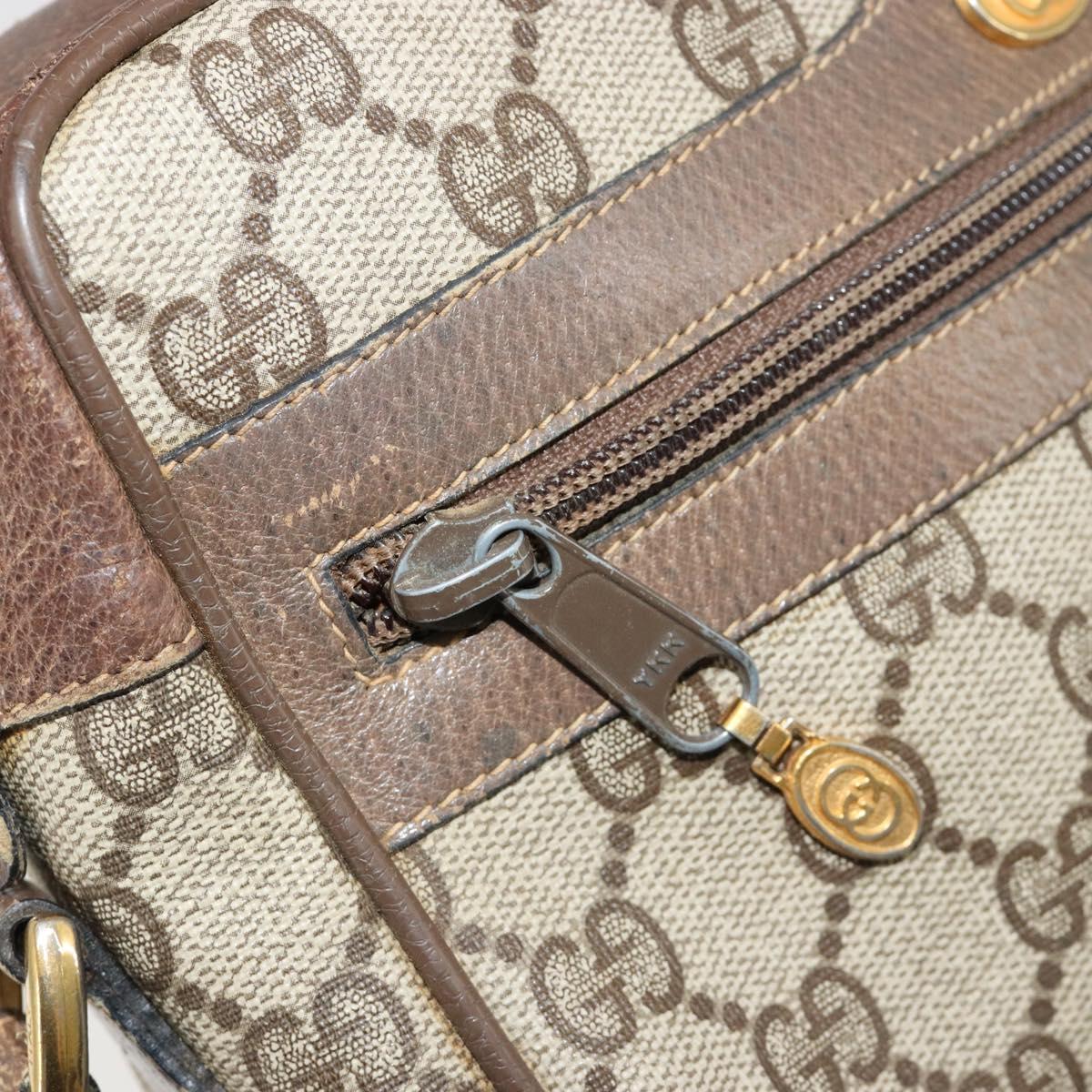 GUCCI GG Supreme Web Sherry Line Bag PVC Beige Gold 98 02 004 Auth bs35165