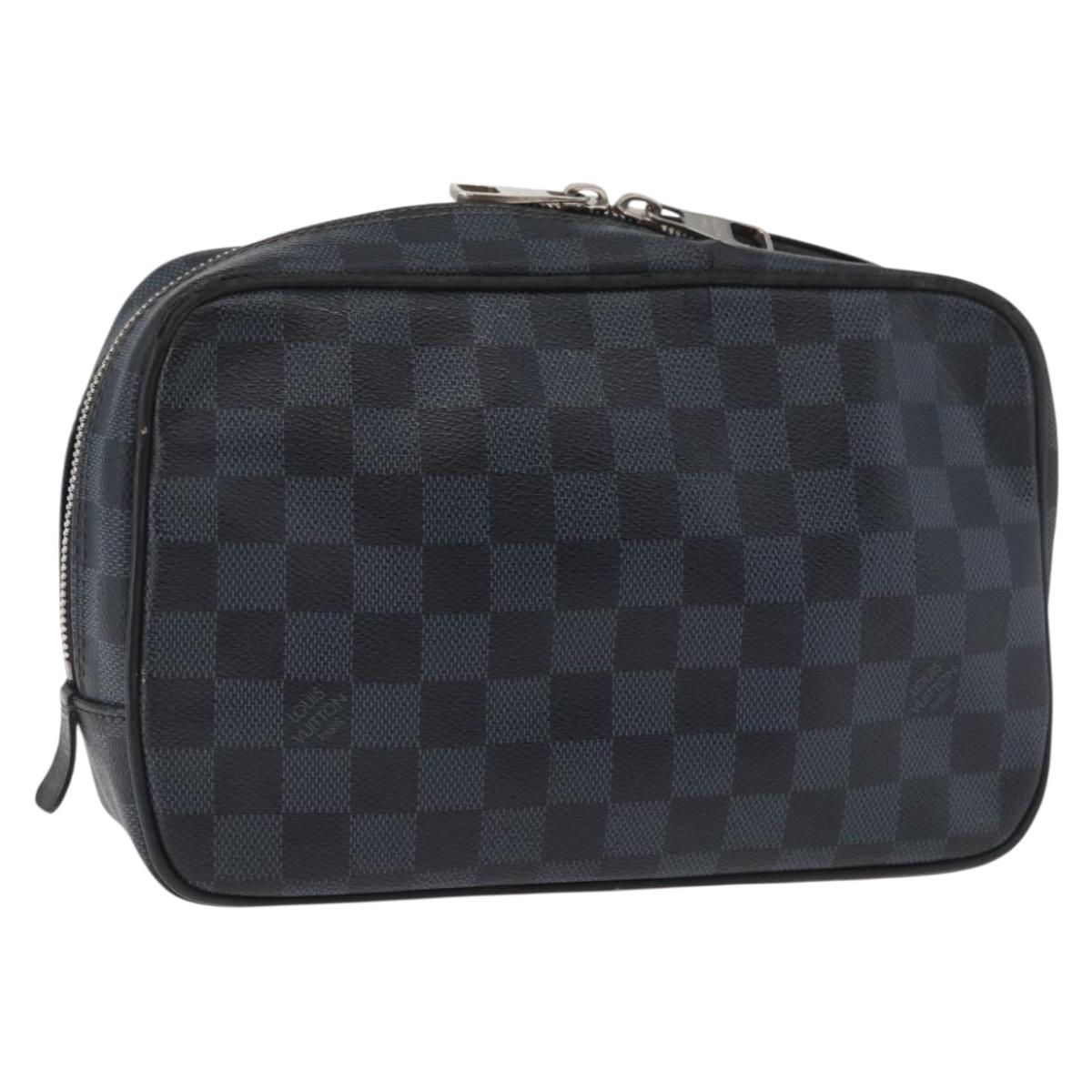 LOUIS VUITTON Damier Graphite Trousse Toilette GM Bag N47521 LV Auth bs35168