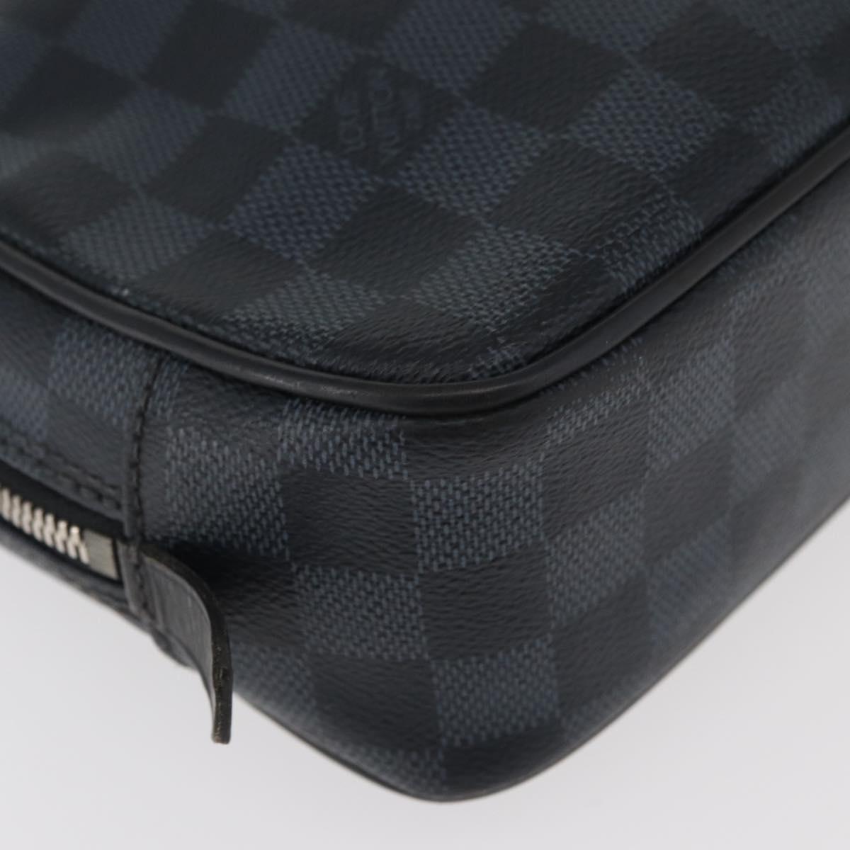 LOUIS VUITTON Damier Graphite Trousse Toilette GM Bag N47521 LV Auth bs35168