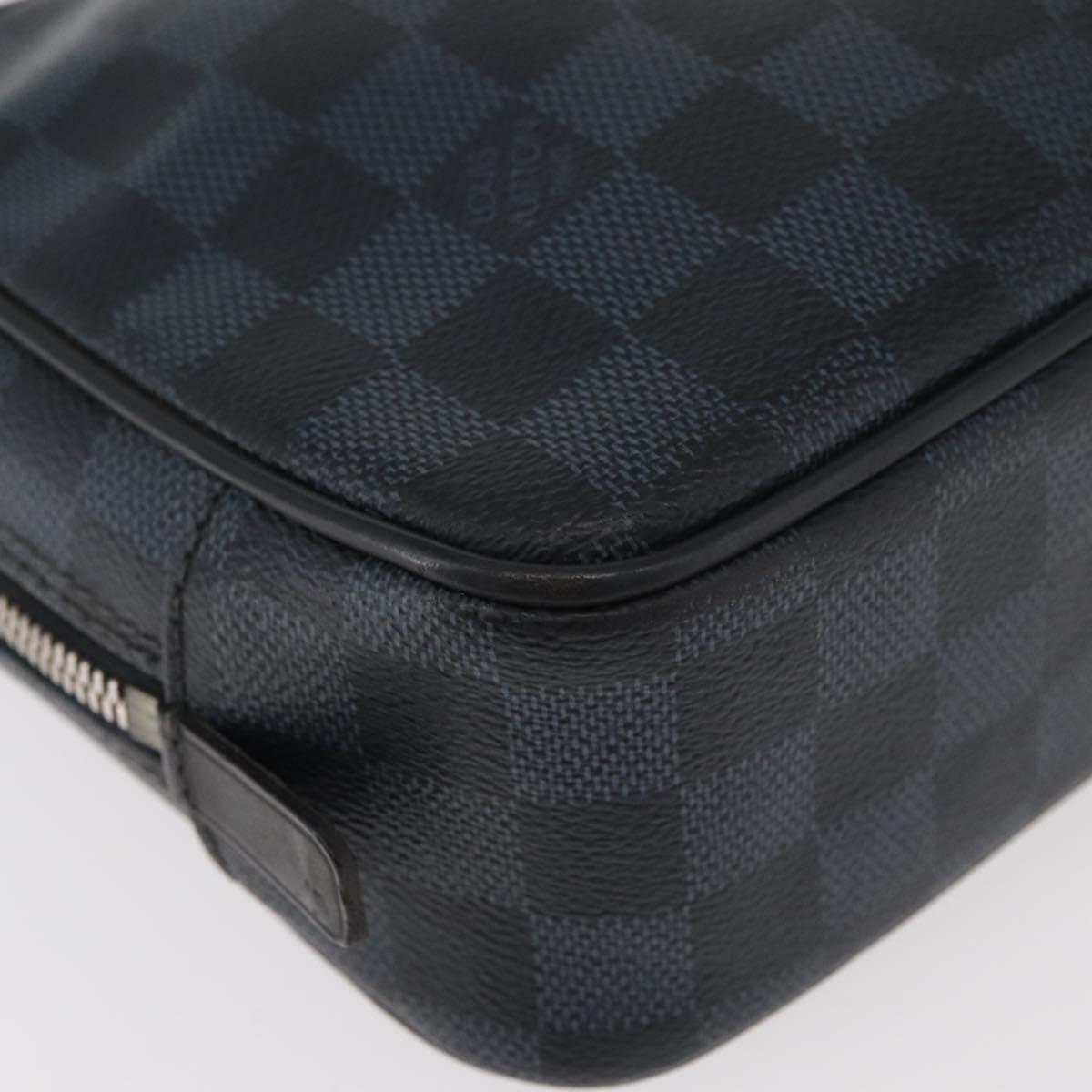 LOUIS VUITTON Damier Graphite Trousse Toilette GM Bag N47521 LV Auth bs35168