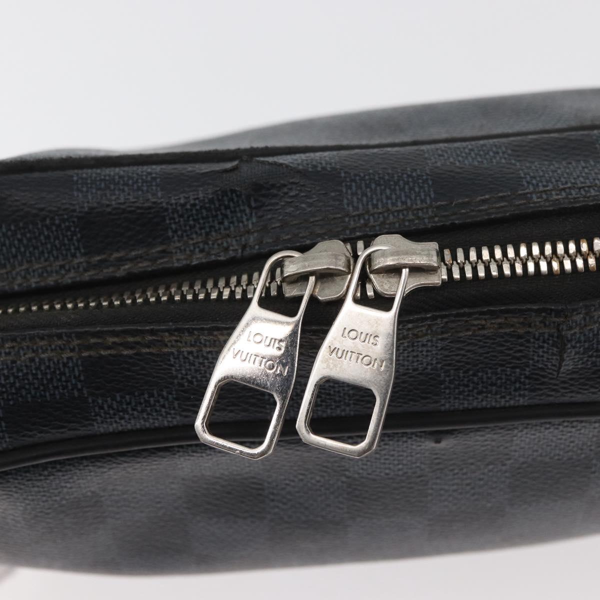 LOUIS VUITTON Damier Graphite Trousse Toilette GM Bag N47521 LV Auth bs35168