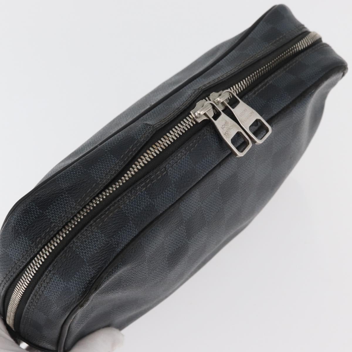 LOUIS VUITTON Damier Graphite Trousse Toilette GM Bag N47521 LV Auth bs35168