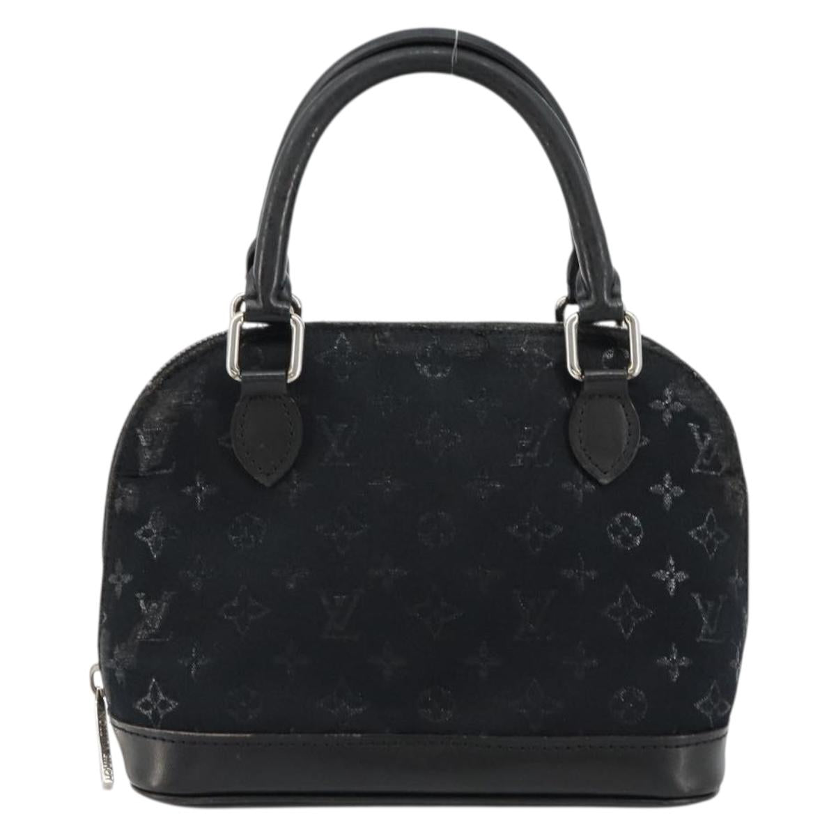 LOUIS VUITTON Monogram Satin Little Alma Hand Bag Black M92146 LV Auth bs35176