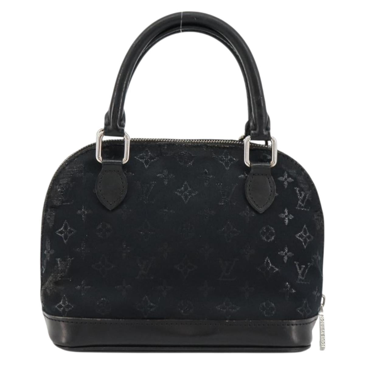 LOUIS VUITTON Monogram Satin Little Alma Hand Bag Black M92146 LV Auth bs35176