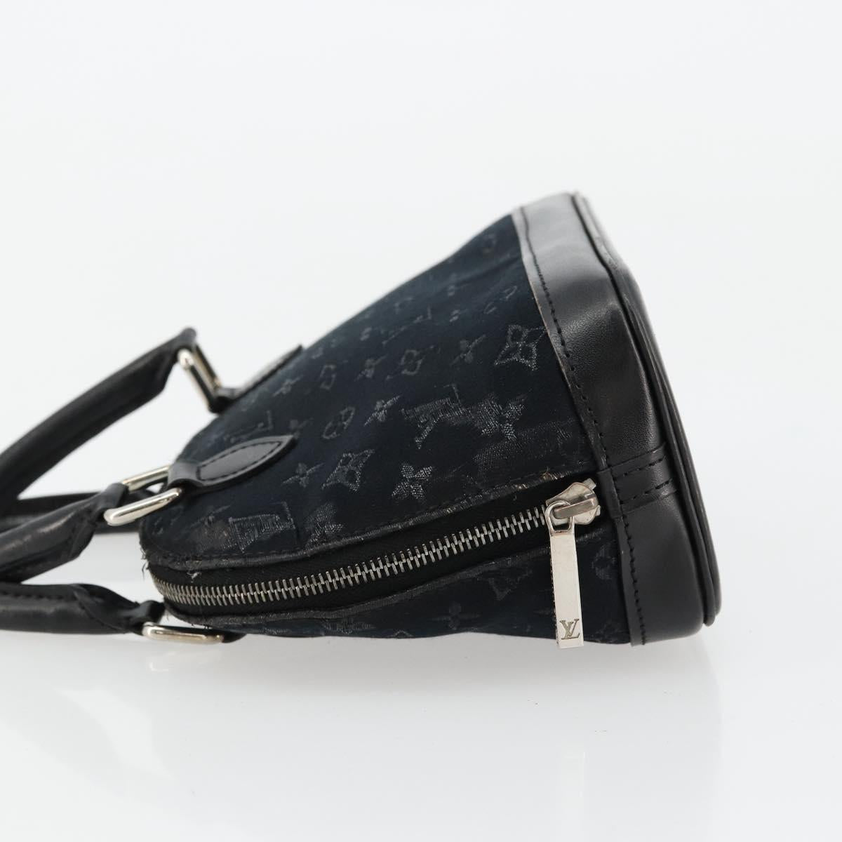 LOUIS VUITTON Monogram Satin Little Alma Hand Bag Black M92146 LV Auth bs35176
