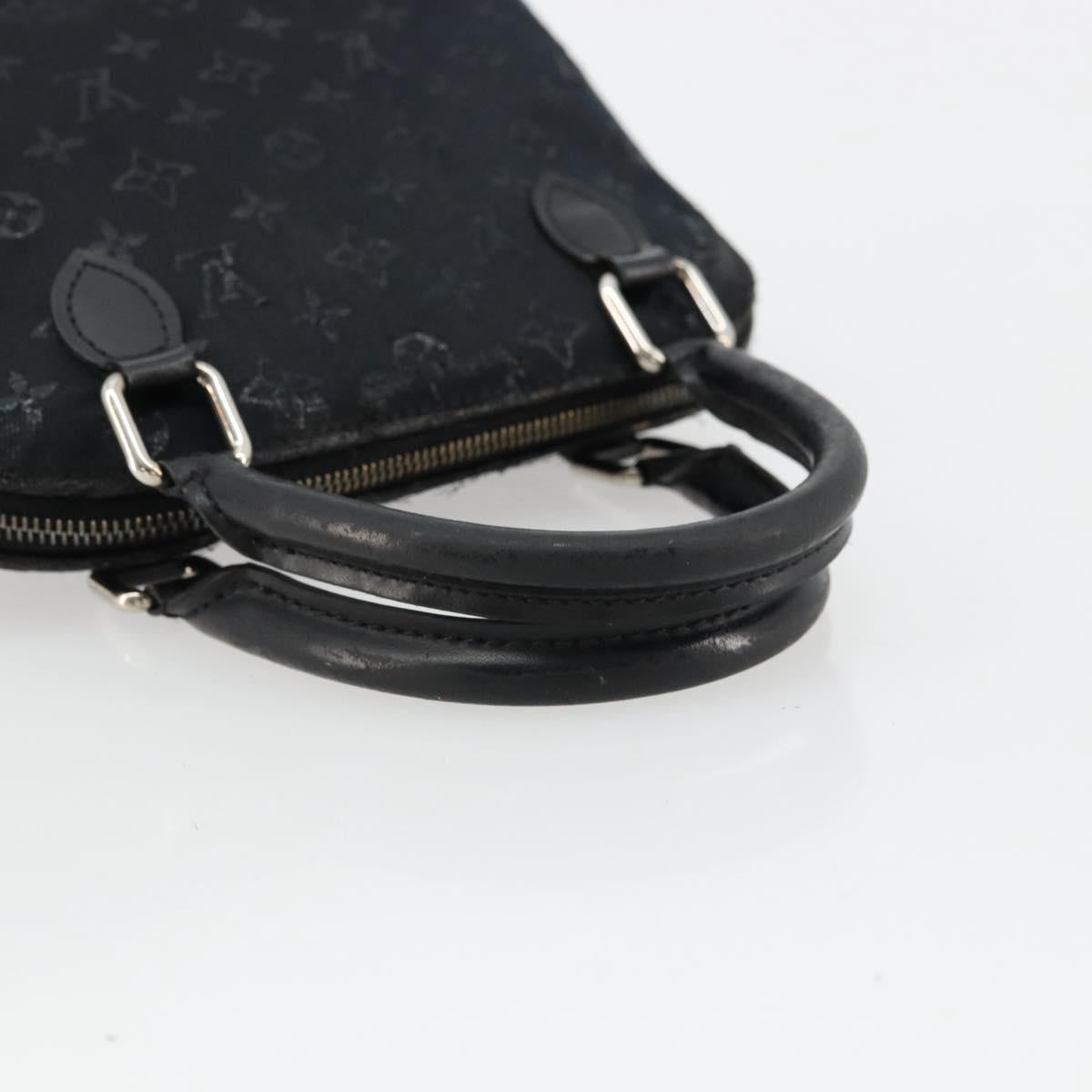 LOUIS VUITTON Monogram Satin Little Alma Hand Bag Black M92146 LV Auth bs35176