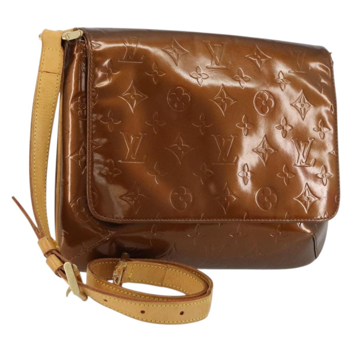 LOUIS VUITTON Monogram Vernis Thompson Street Bag Bronze M91124 LV Auth bs35184