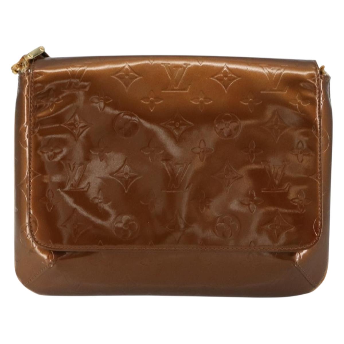 LOUIS VUITTON Monogram Vernis Thompson Street Bag Bronze M91124 LV Auth bs35184
