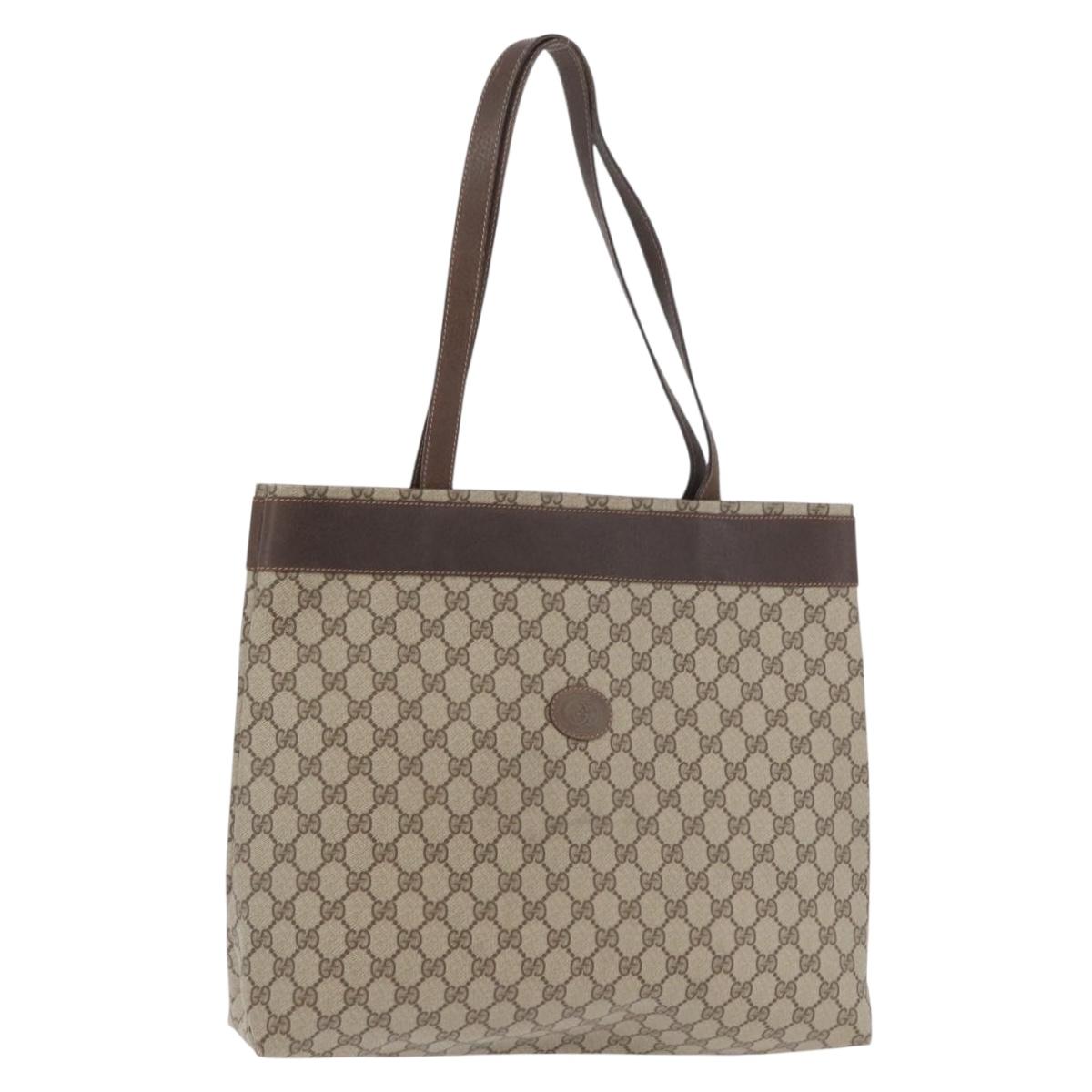 GUCCI GG Supreme Tote Bag PVC Beige 41 02 109 Auth bs35186