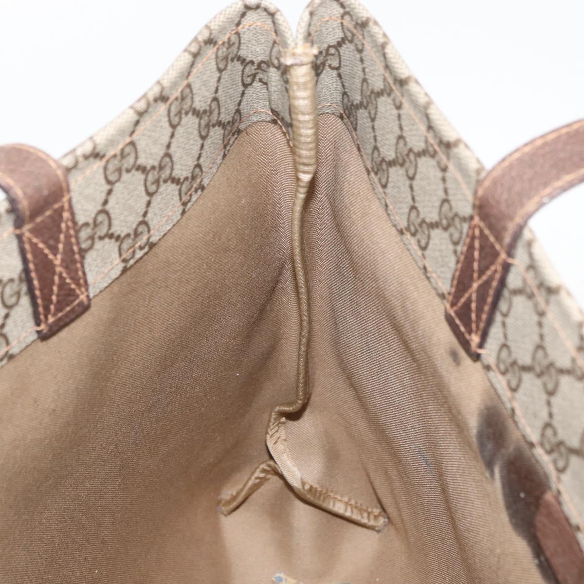 GUCCI GG Supreme Tote Bag PVC Beige 41 02 109 Auth bs35186