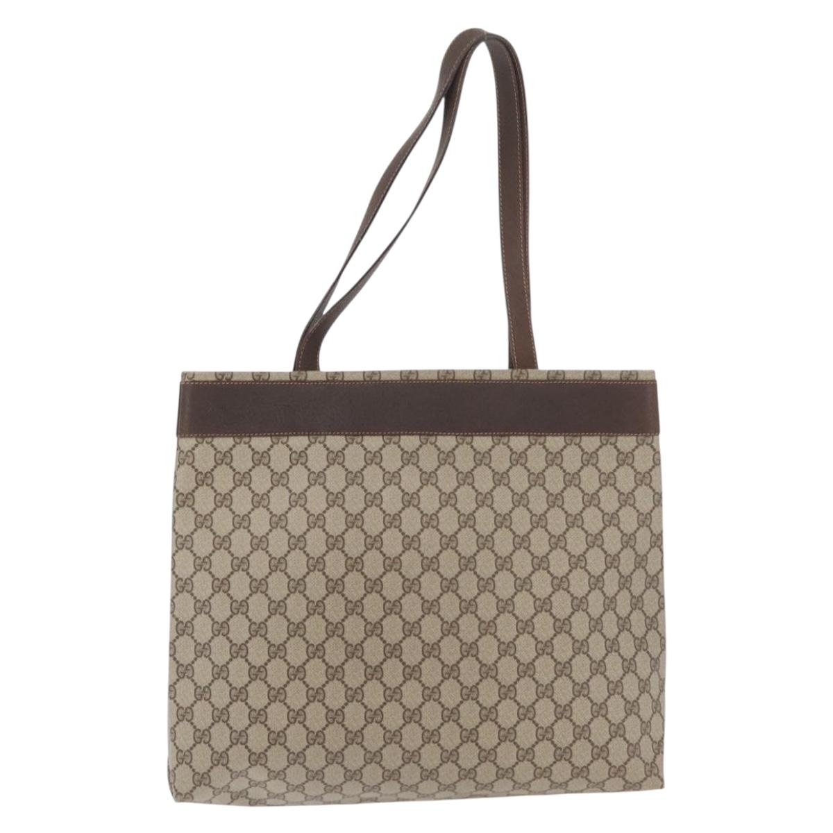 GUCCI GG Supreme Tote Bag PVC Beige 41 02 109 Auth bs35186