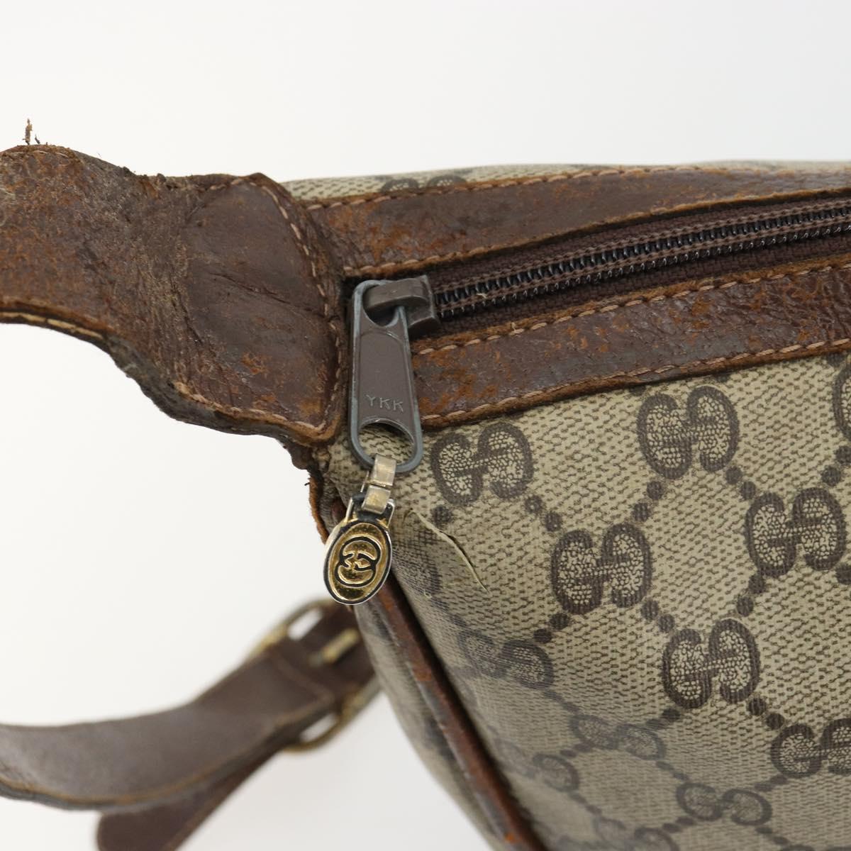 GUCCI GG Supreme Web Sherry Line Shoulder Bag Beige 10 02 008 Auth bs35187