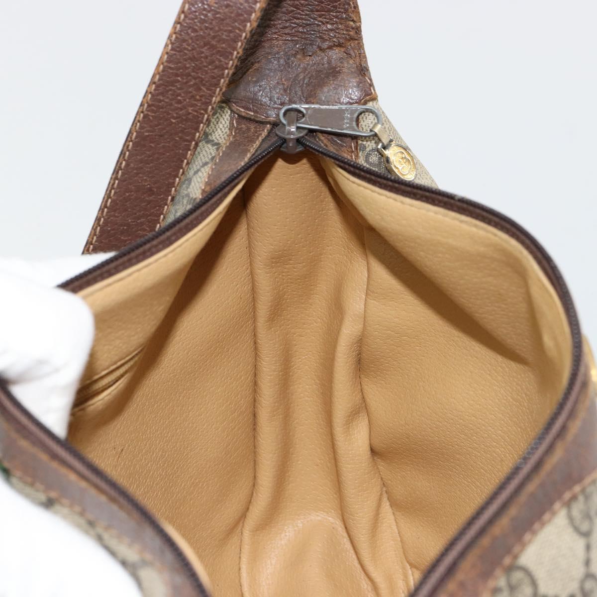 GUCCI GG Supreme Web Sherry Line Shoulder Bag Beige 10 02 008 Auth bs35187
