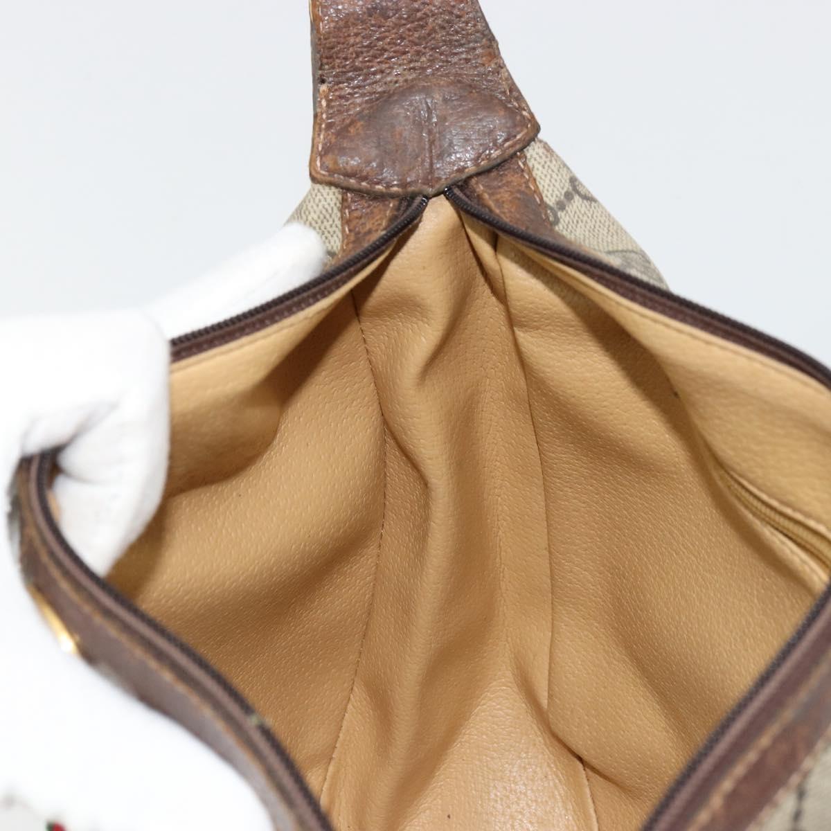 GUCCI GG Supreme Web Sherry Line Shoulder Bag Beige 10 02 008 Auth bs35187