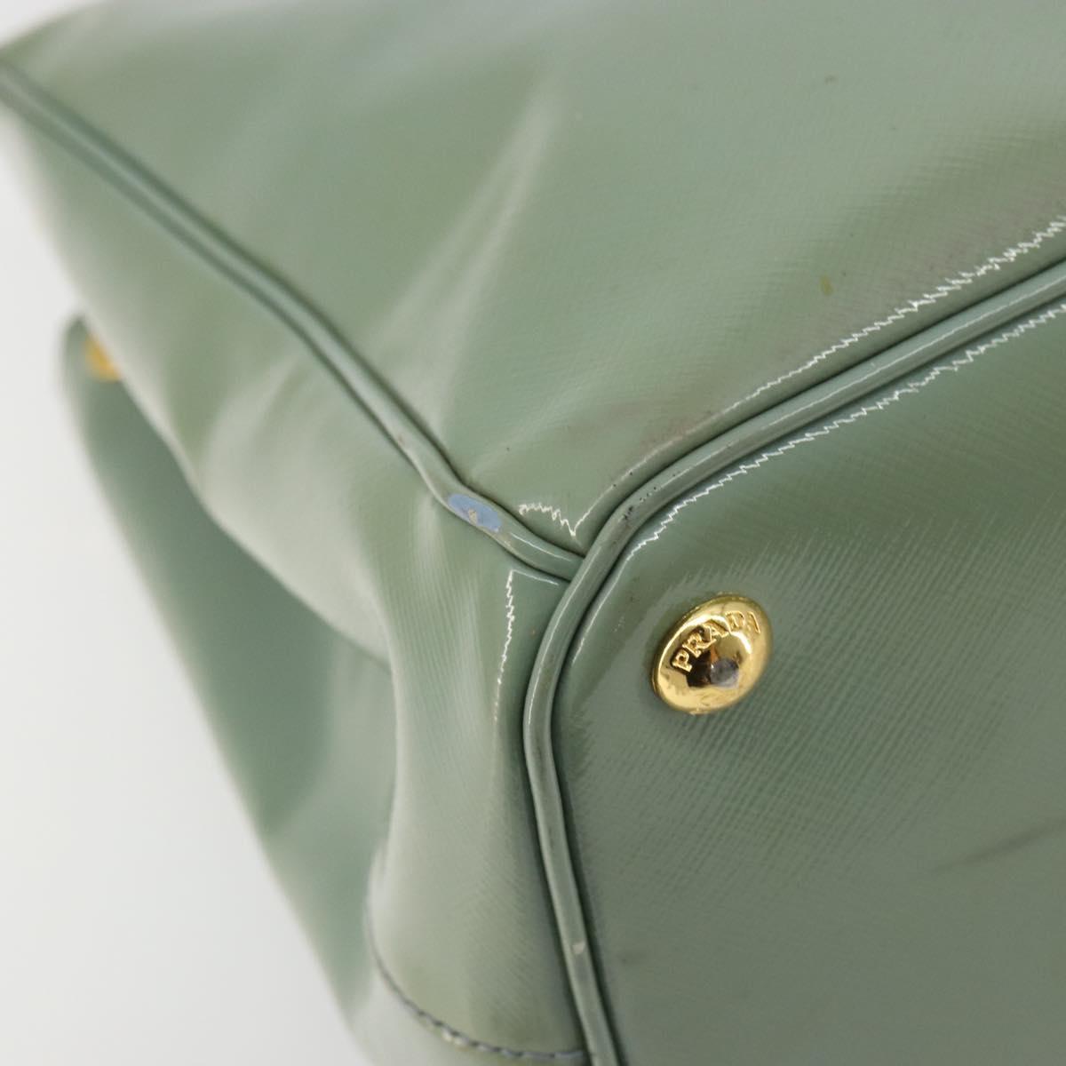 PRADA Galleria Hand Bag Safiano leather 2way Green Gold Auth bs35189