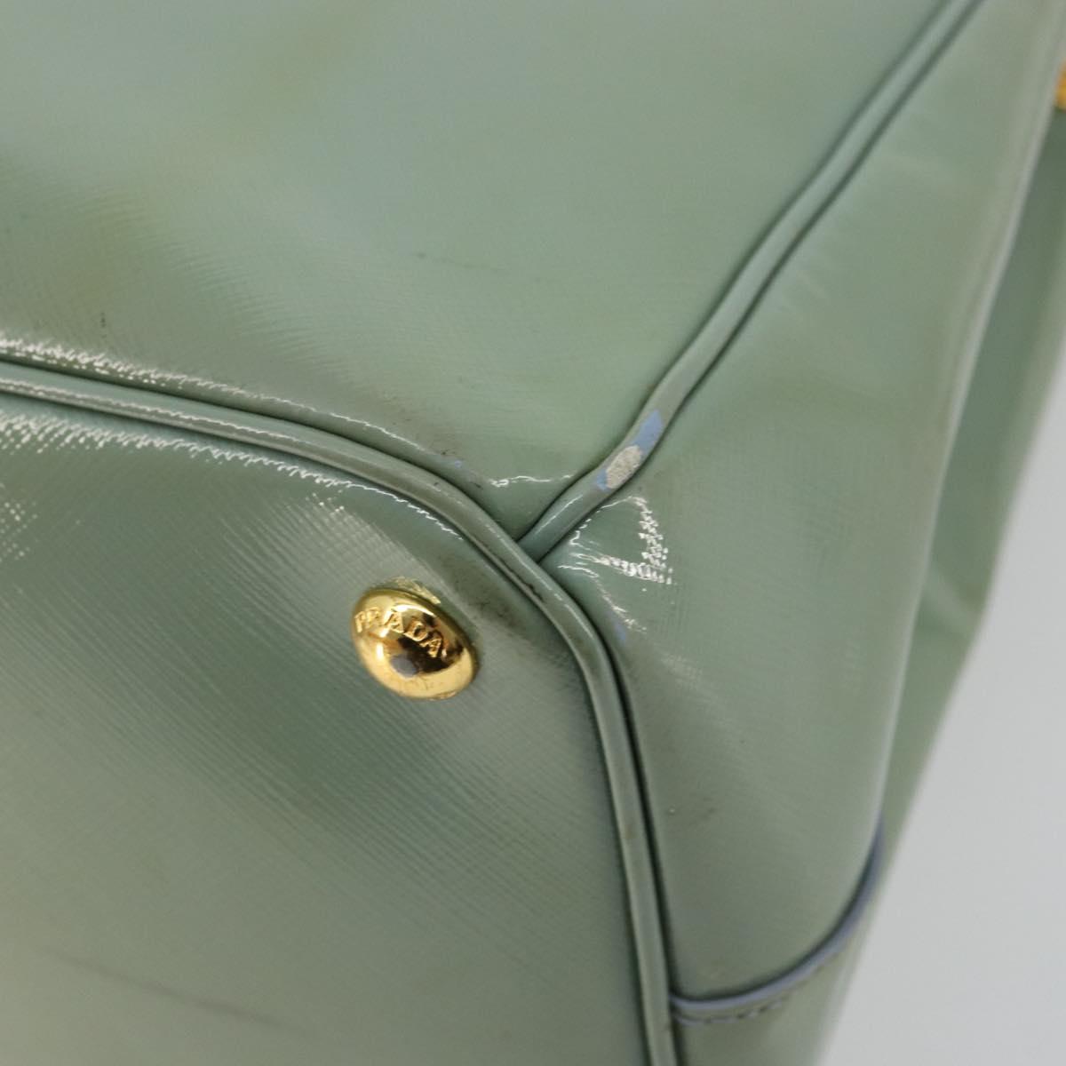 PRADA Galleria Hand Bag Safiano leather 2way Green Gold Auth bs35189