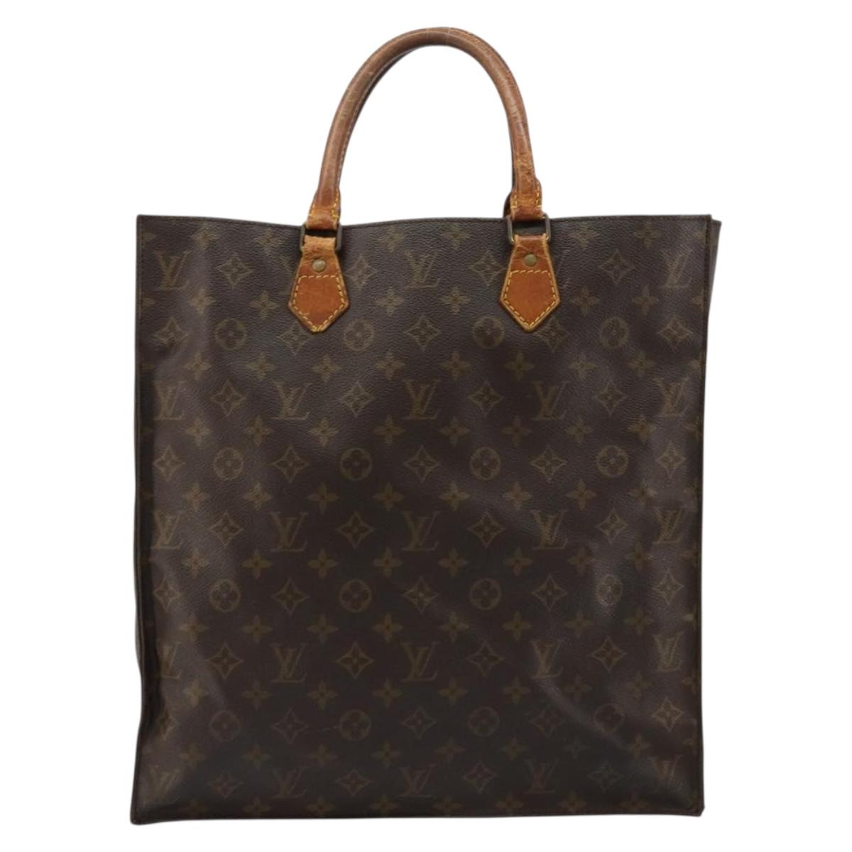 LOUIS VUITTON Monogram Sac Plat Hand Bag M51140 LV Auth bs35196