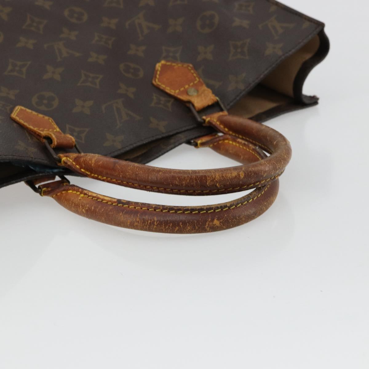 LOUIS VUITTON Monogram Sac Plat Hand Bag M51140 LV Auth bs35196