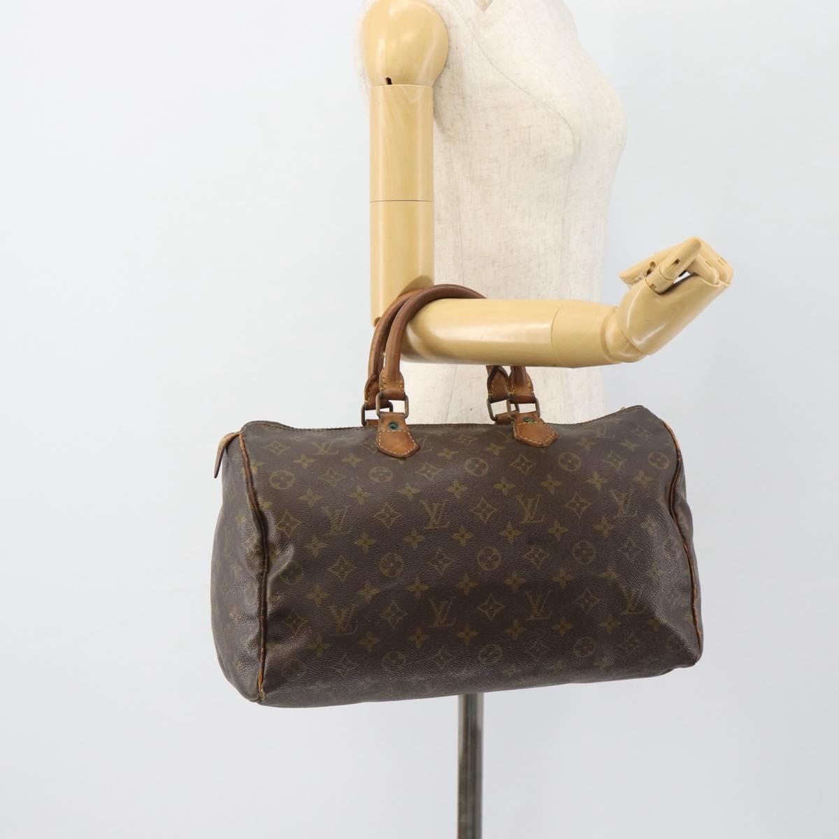 LOUIS VUITTON Monogram Speedy 35 Hand Bag M41524 LV Auth bs35200