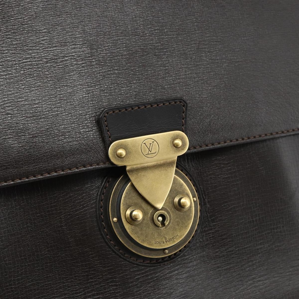 LOUIS VUITTON Utah Apash Briefcase Leather Brown M95452 LV Auth bs35204