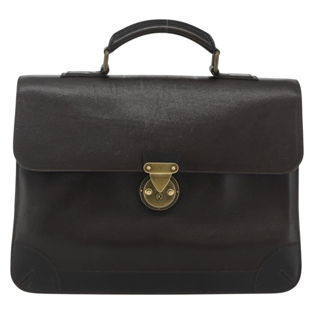 LOUIS VUITTON Utah Apash Briefcase Leather Brown M95452 LV Auth bs35204