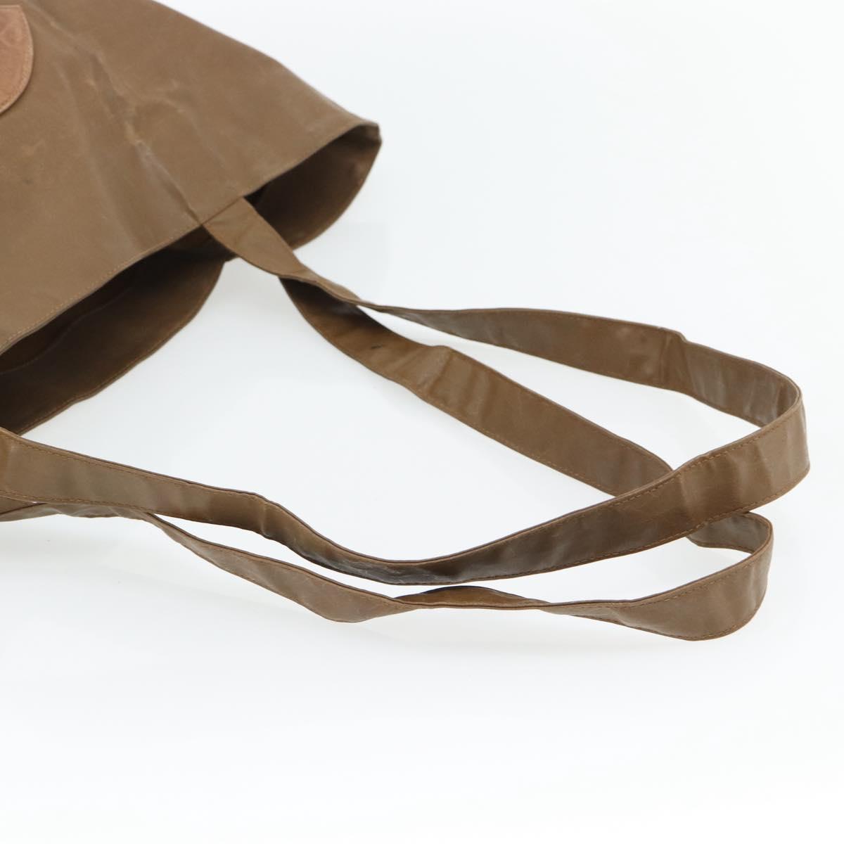 CHANEL Tote Bag Coated Canvas Brown CC Auth bs35205