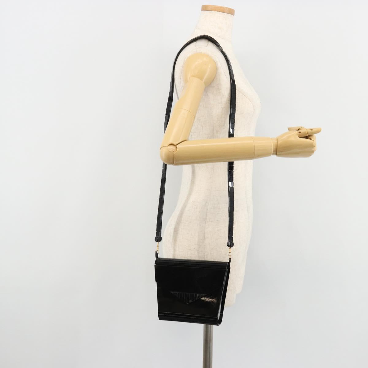 Gianni Versace Shoulder Bag plastic Black Auth bs35208