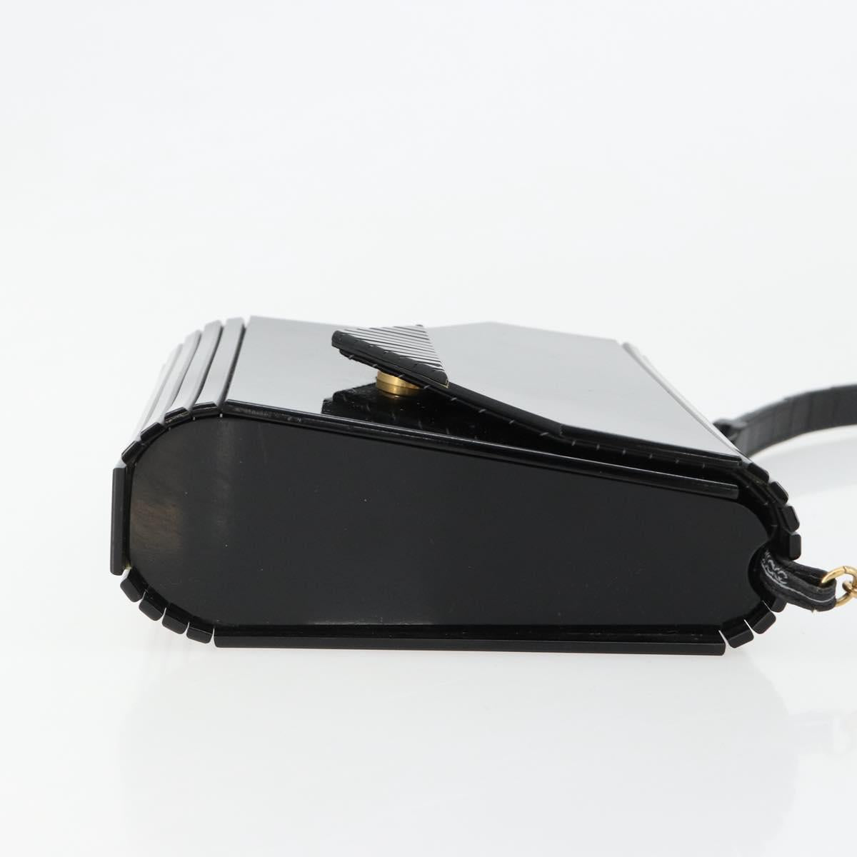Gianni Versace Shoulder Bag plastic Black Auth bs35208