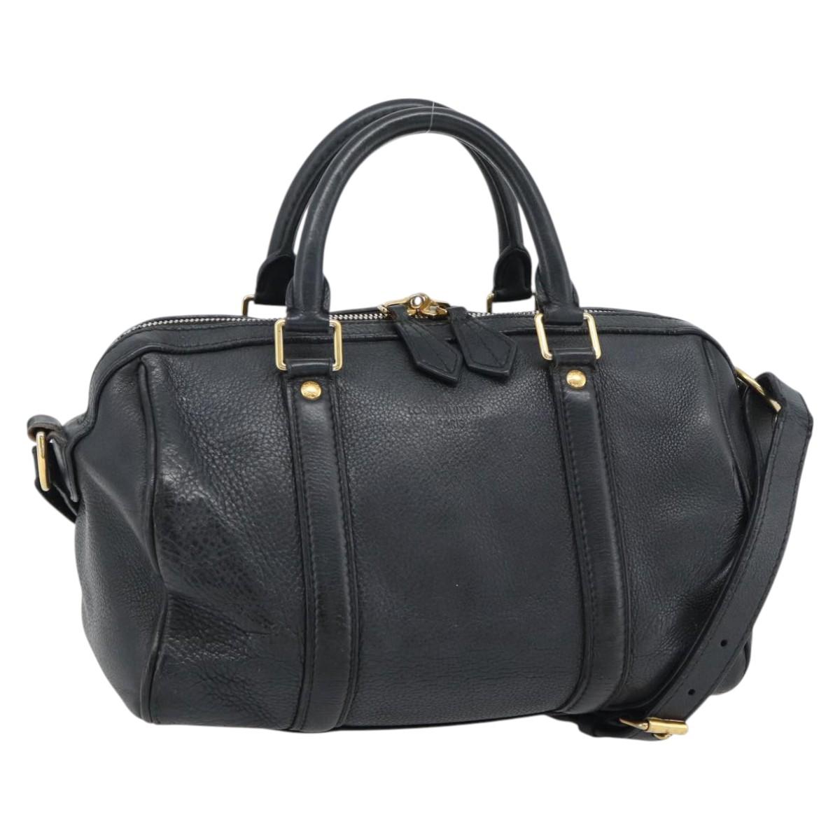 LOUIS VUITTON SC Bag PM Shoulder Bag Leather 2way Black M94694 LV Auth bs35210