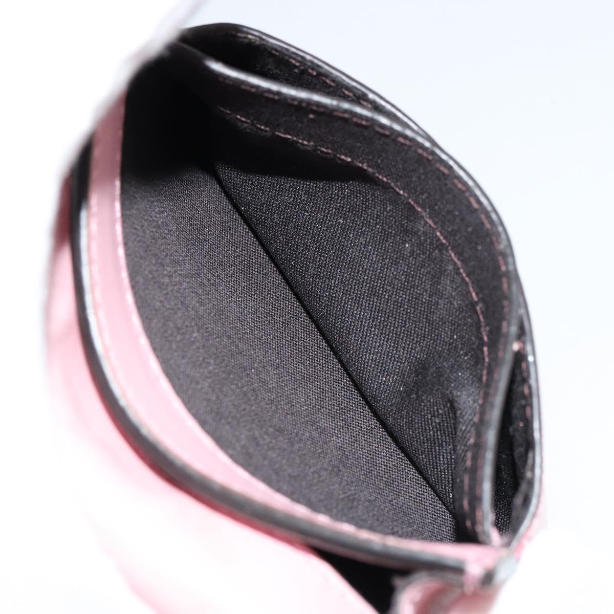 FENDI Shoulder Pouch Leather Pink Silver Auth bs35213A