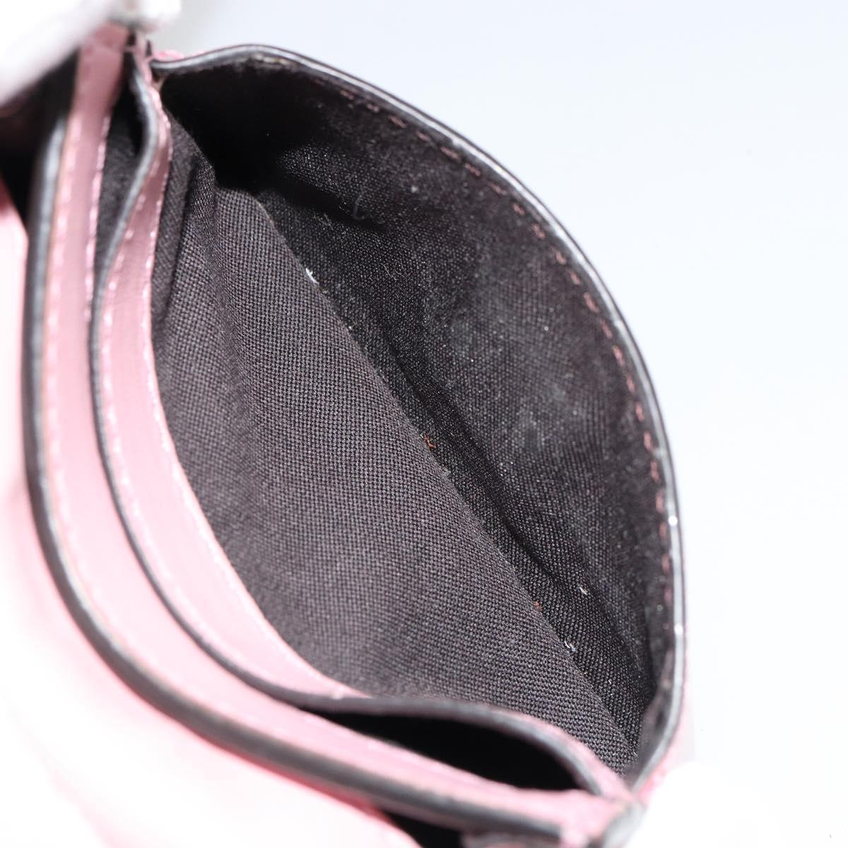 FENDI Shoulder Pouch Leather Pink Silver Auth bs35213A