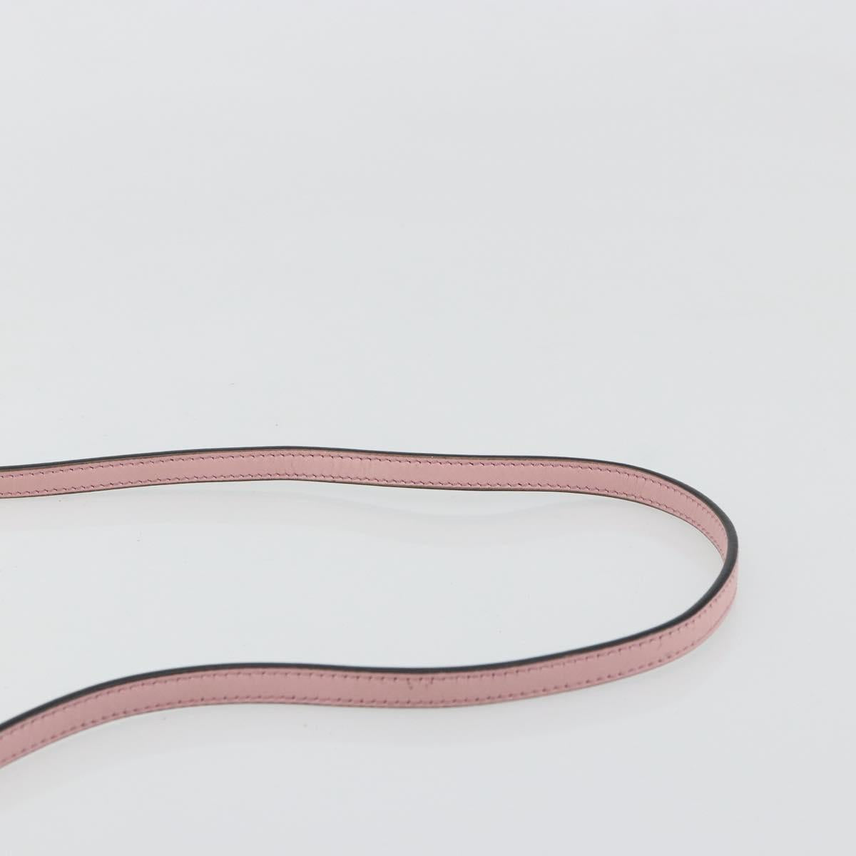 FENDI Shoulder Pouch Leather Pink Silver Auth bs35213A