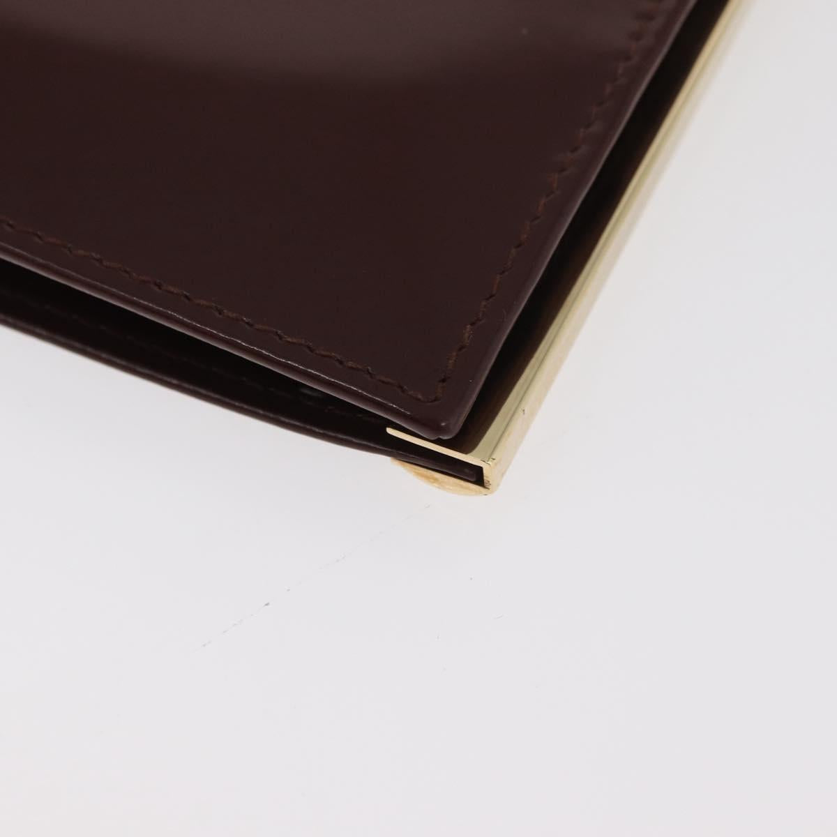 GUCCI Long Wallet Patent leather Brown Gold Auth bs35216