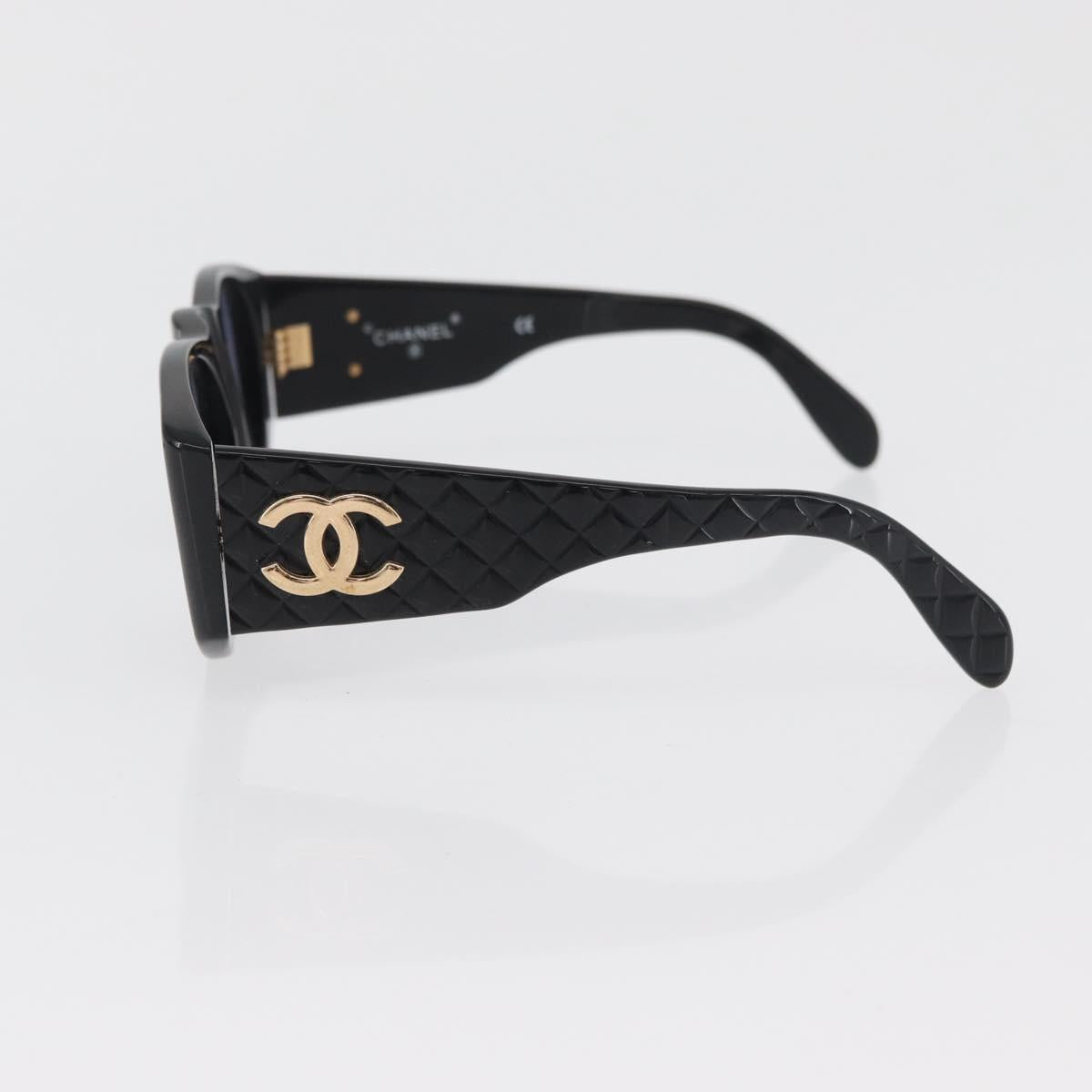 CHANEL Sunglasses plastic 2 Set Black CC Auth bs35217