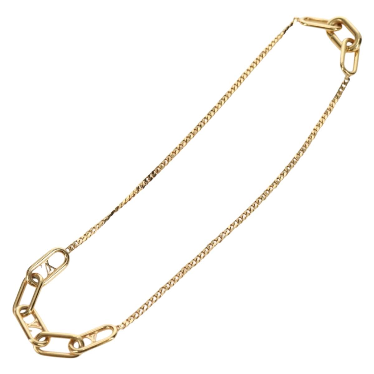 LOUIS VUITTON Chain Collier Signature Necklace metal Gold M00324 Auth bs35219M