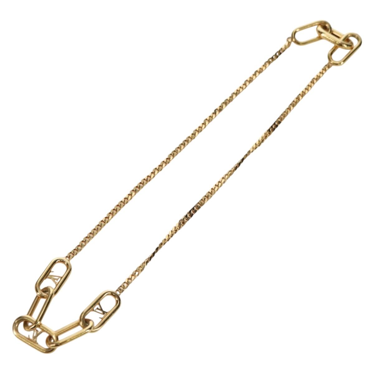 LOUIS VUITTON Chain Collier Signature Necklace metal Gold M00324 Auth bs35219M