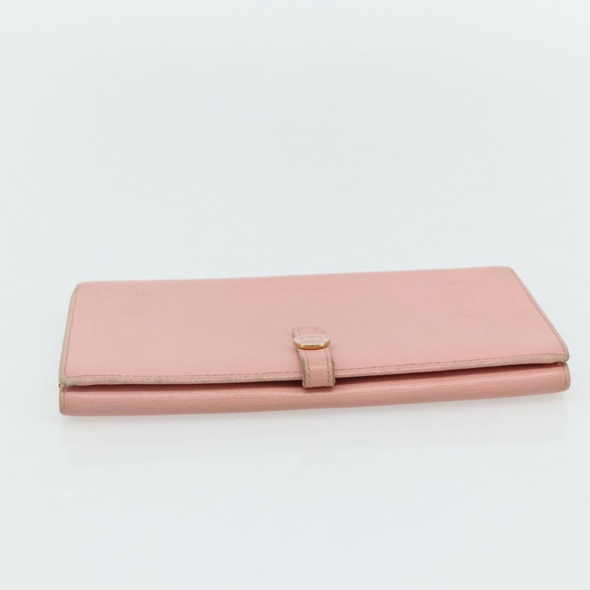 CHANEL Wallet Leather 4 Set Orange Pink black CC Auth bs35220