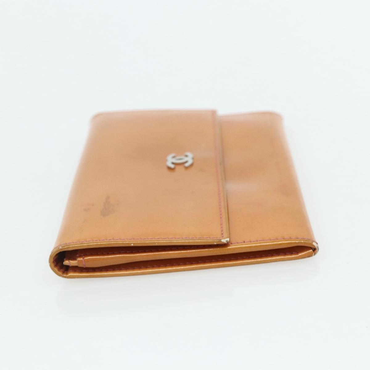 CHANEL Wallet Leather 4 Set Orange Pink black CC Auth bs35220