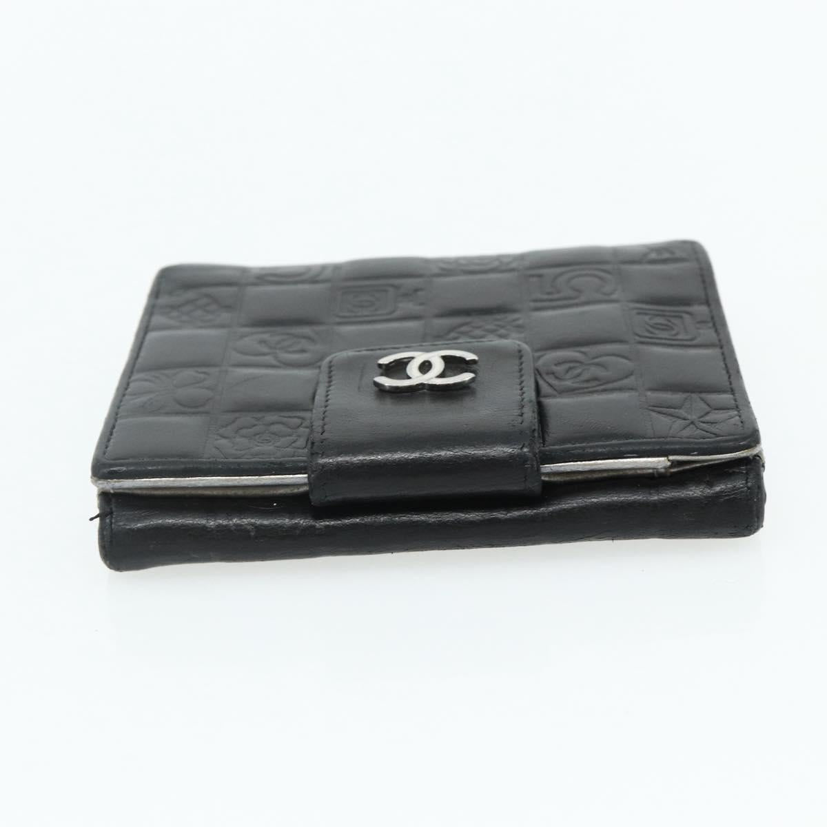 CHANEL Wallet Leather 4 Set Orange Pink black CC Auth bs35220
