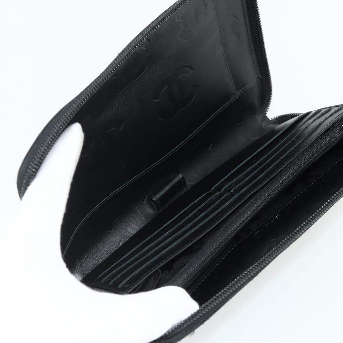 CHANEL Wallet Leather 4 Set Orange Pink black CC Auth bs35220
