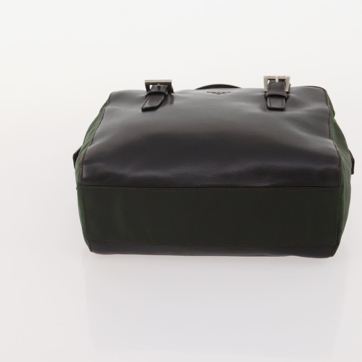 PRADA Shoulder Bag Nylon Leather 5 Set Black Navy Brown Auth bs35225